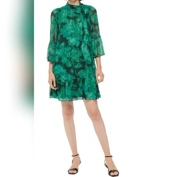 Calvin Klein Dresses & Skirts - Calvin Klein Women’s Green Tie-Neck Dress